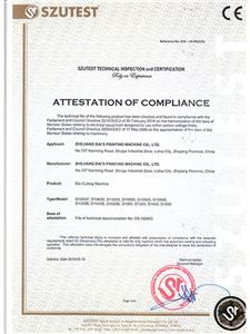 Die Cutting Machine CE Certificate